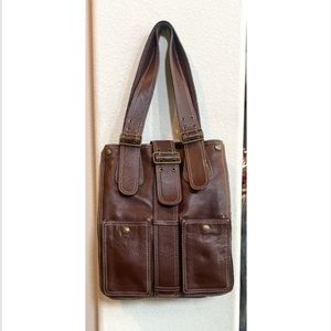 NWOT leather Cynthia Rowley brown leather bag. Mint! Sz 13x11x5